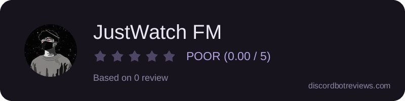Rating widget preview for JustWatch FM