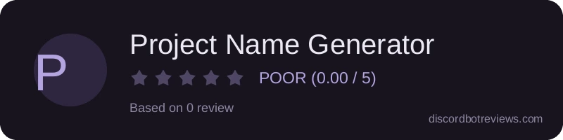 Rating widget preview for Project Name Generator