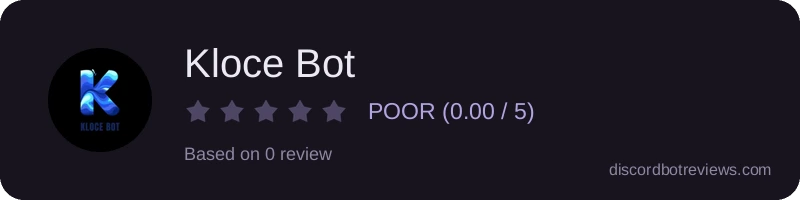 Rating widget preview for Kloce Bot