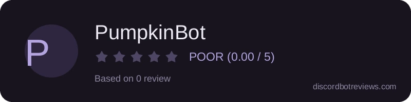 Rating widget preview for PumpkinBot