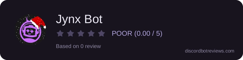 Rating widget preview for Jynx Bot