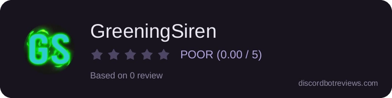 Rating widget preview for GreeningSiren