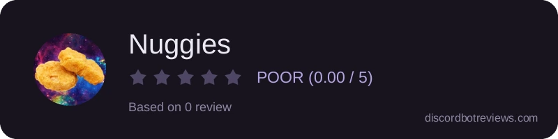 Rating widget preview for Nuggies