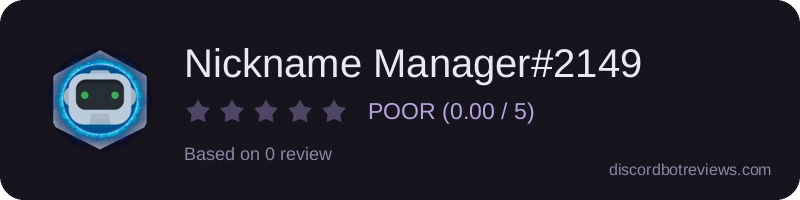 Rating widget preview for Nickname Manager#2149