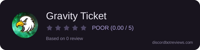 Rating widget preview for Gravity Ticket 