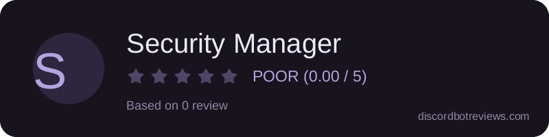 Rating widget preview for Security Manager