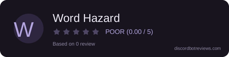Rating widget preview for Word Hazard