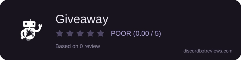 Rating widget preview for Giveaway