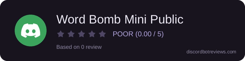 Rating widget preview for Word Bomb Mini Public