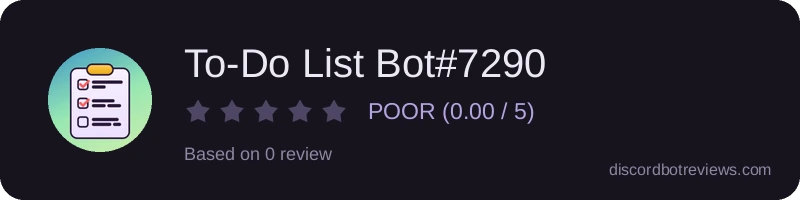 Rating widget preview for To-Do List Bot#7290
