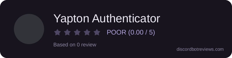 Rating widget preview for Yapton Authenticator
