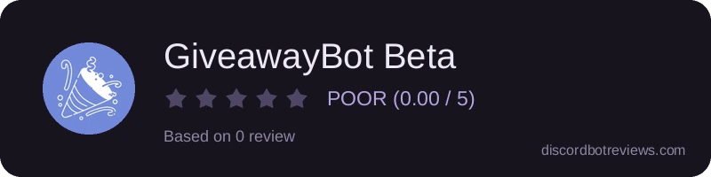 Rating widget preview for GiveawayBot Beta