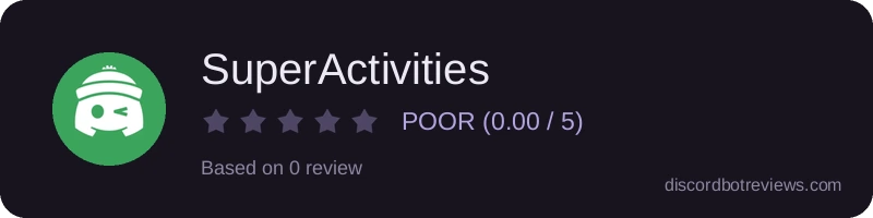 Rating widget preview for SuperActivities