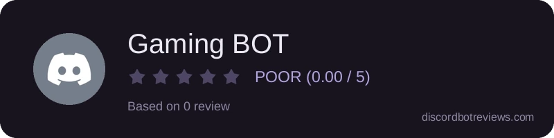 Rating widget preview for Gaming BOT