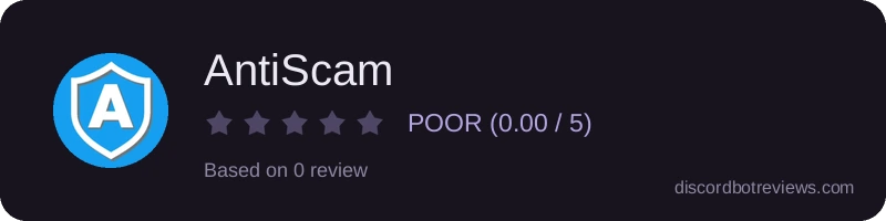 Rating widget preview for AntiScam
