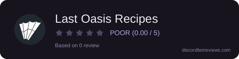Rating widget preview for Last Oasis Recipes