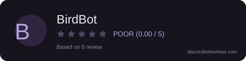 Rating widget preview for BirdBot