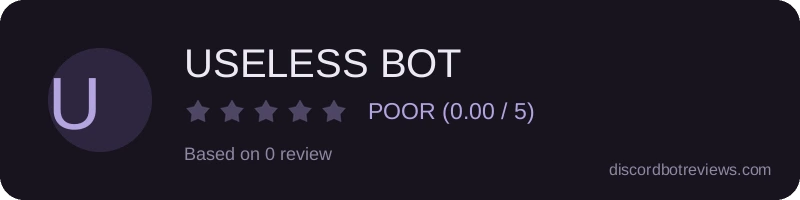 Rating widget preview for USELESS BOT