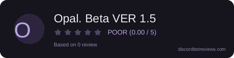 Rating widget preview for Opal. Beta VER 1.5