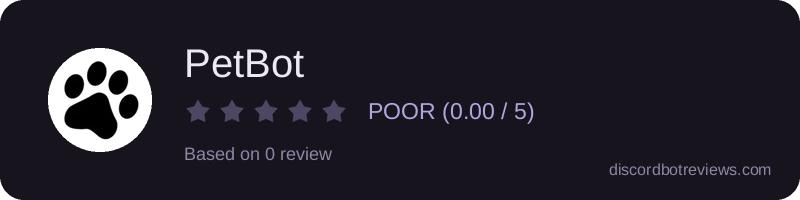 Rating widget preview for PetBot