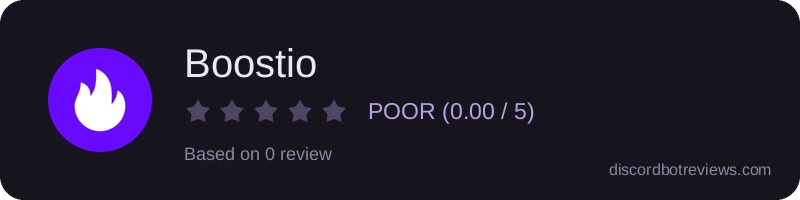 Rating widget preview for Boostio