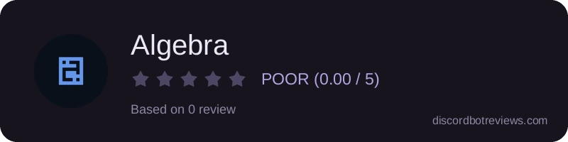 Rating widget preview for Algebra