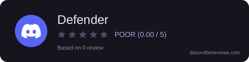 Rating widget preview for Defender