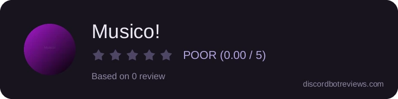 Rating widget preview for Musico!