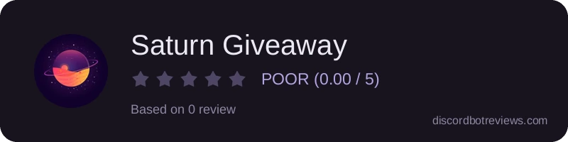 Rating widget preview for Saturn Giveaway
