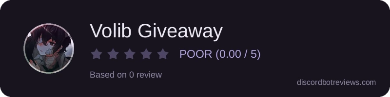 Rating widget preview for Volib Giveaway