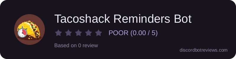 Rating widget preview for Tacoshack Reminders Bot