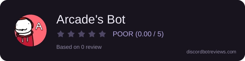 Rating widget preview for Arcade's Bot