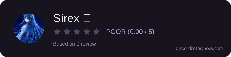 Rating widget preview for Sirex 🏹