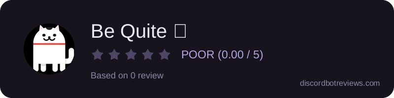 Rating widget preview for Be Quite 🙏