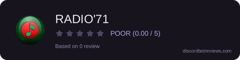 Rating widget preview for RADIO'71