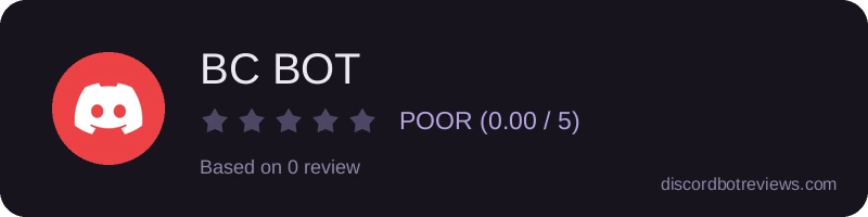 Rating widget preview for BC BOT