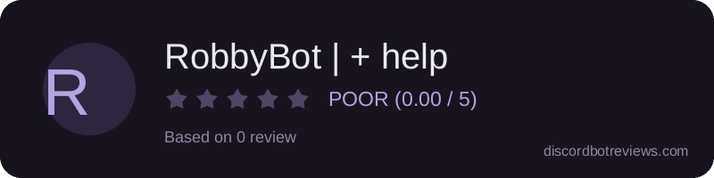 Rating widget preview for RobbyBot | + help
