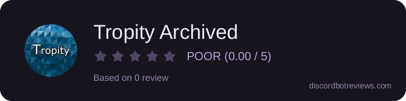 Rating widget preview for Tropity Archived