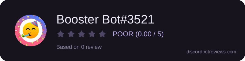 Rating widget preview for Booster Bot#3521