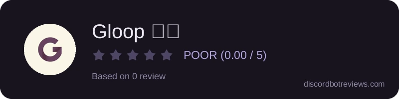 Rating widget preview for Gloop 🔊🎶