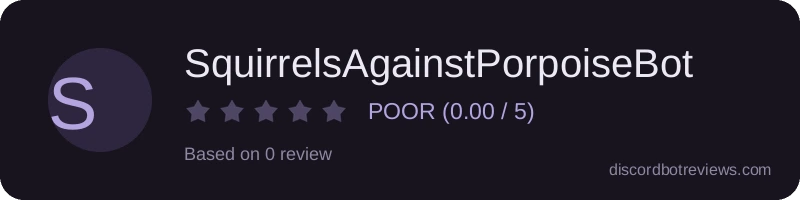 Rating widget preview for SquirrelsAgainstPorpoiseBot