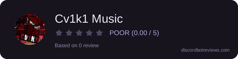 Rating widget preview for Cv1k1 Music