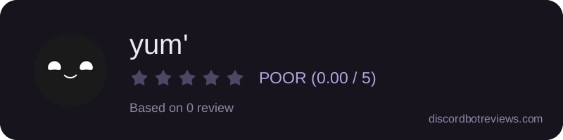 Rating widget preview for yum'