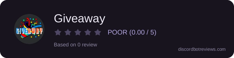 Rating widget preview for Giveaway