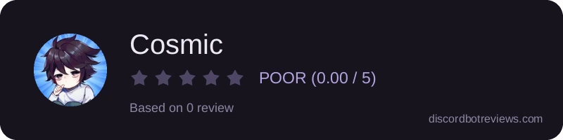 Rating widget preview for Cosmic