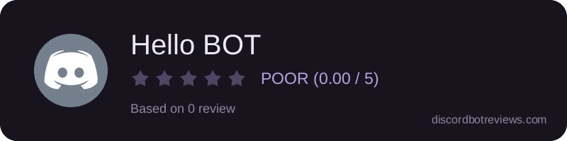 Rating widget preview for Hello BOT