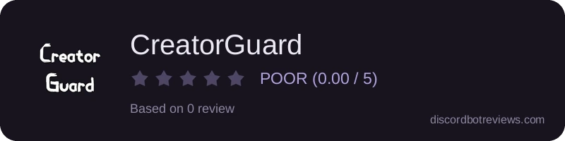 Rating widget preview for CreatorGuard