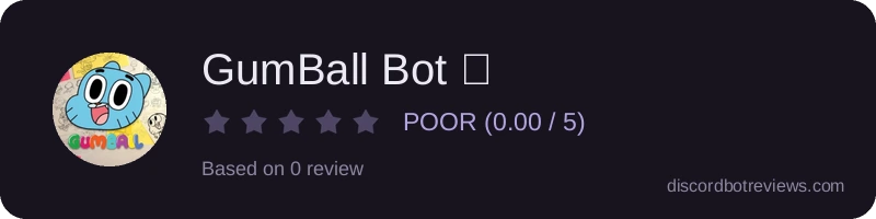 Rating widget preview for GumBall Bot 🍬