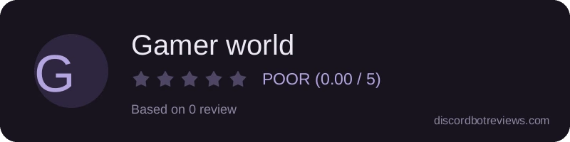 Rating widget preview for Gamer world