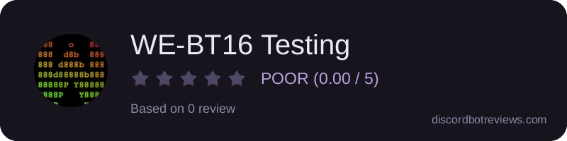 Rating widget preview for WE-BT16 Testing